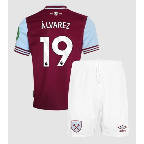 Otroški Nogometni dresi West Ham United Edson Alvarez #19 Domači 2024-25 Kratek Rokav (+ Kratke hlače)